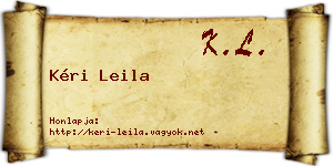 Kéri Leila névjegykártya